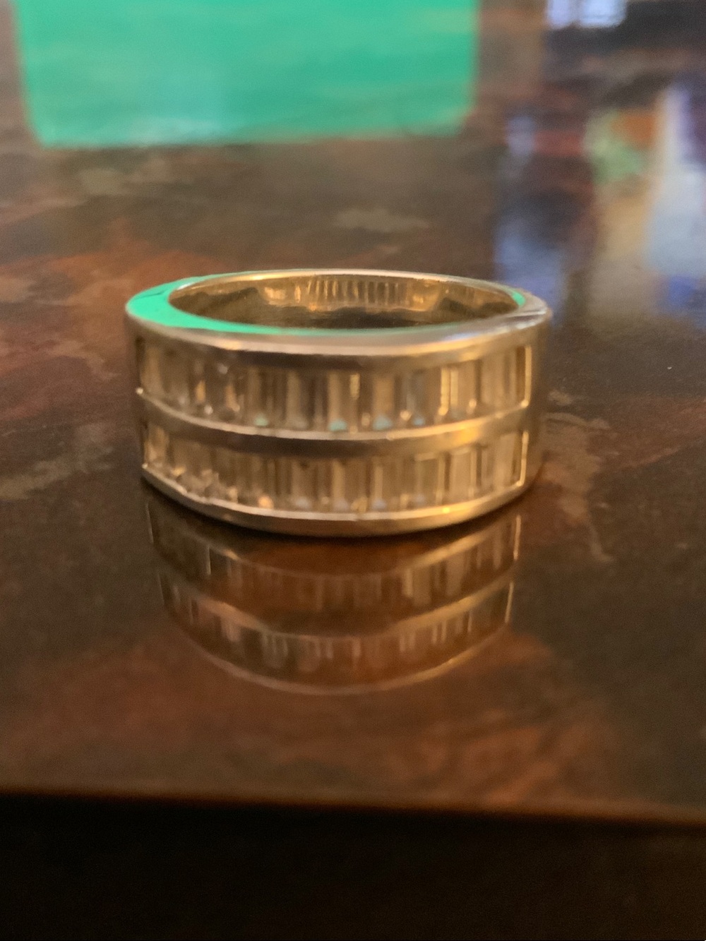 Sterling Silver Baguette-Style Band Ring in Silver